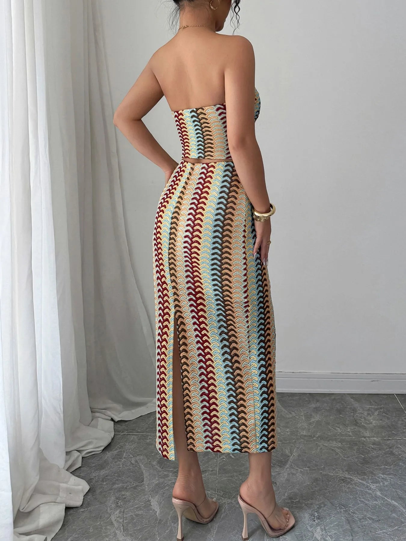 Printed Tube Top and Skirts Set OutfitFlow