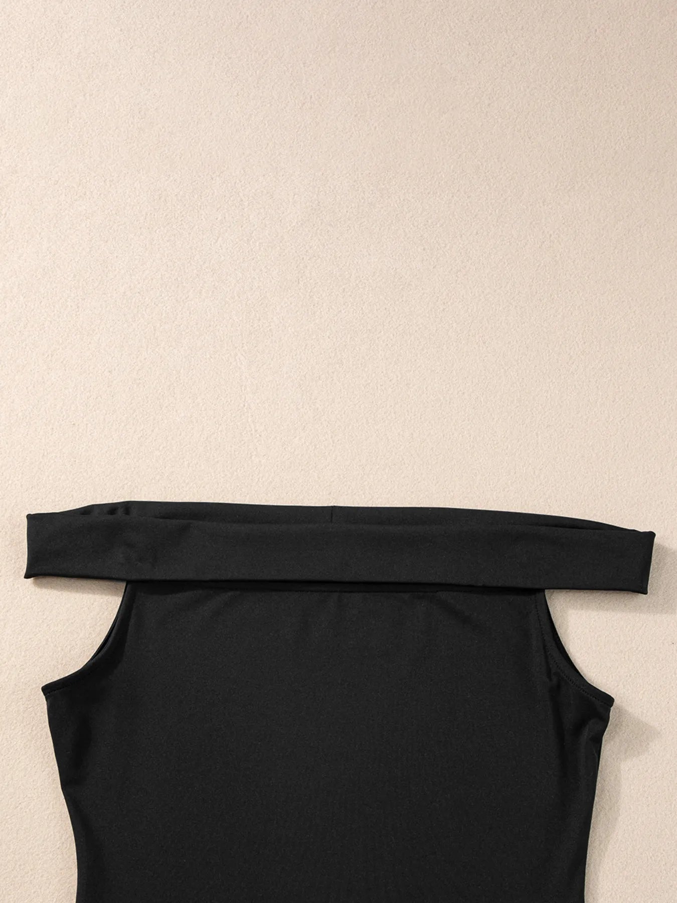 Folded Off Shoulder Slim Top OutfitFlow