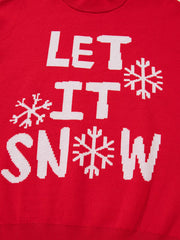 LET IT SNOW Christmas Loose Sweater OutfitFlow