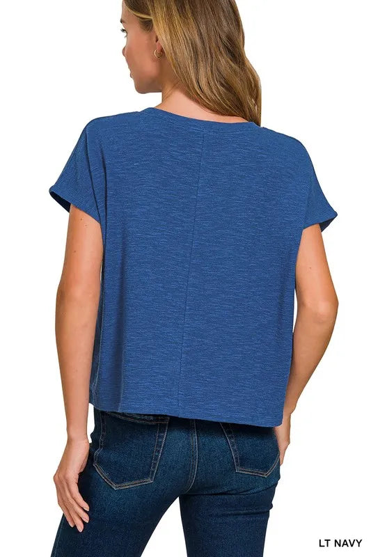 Zenana Round Neck Short Sleeve T-Shirt OutfitFlow