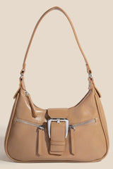 Fame Large Buckle Triple Zipper Hand Bag KA One Size OutfitFlow
