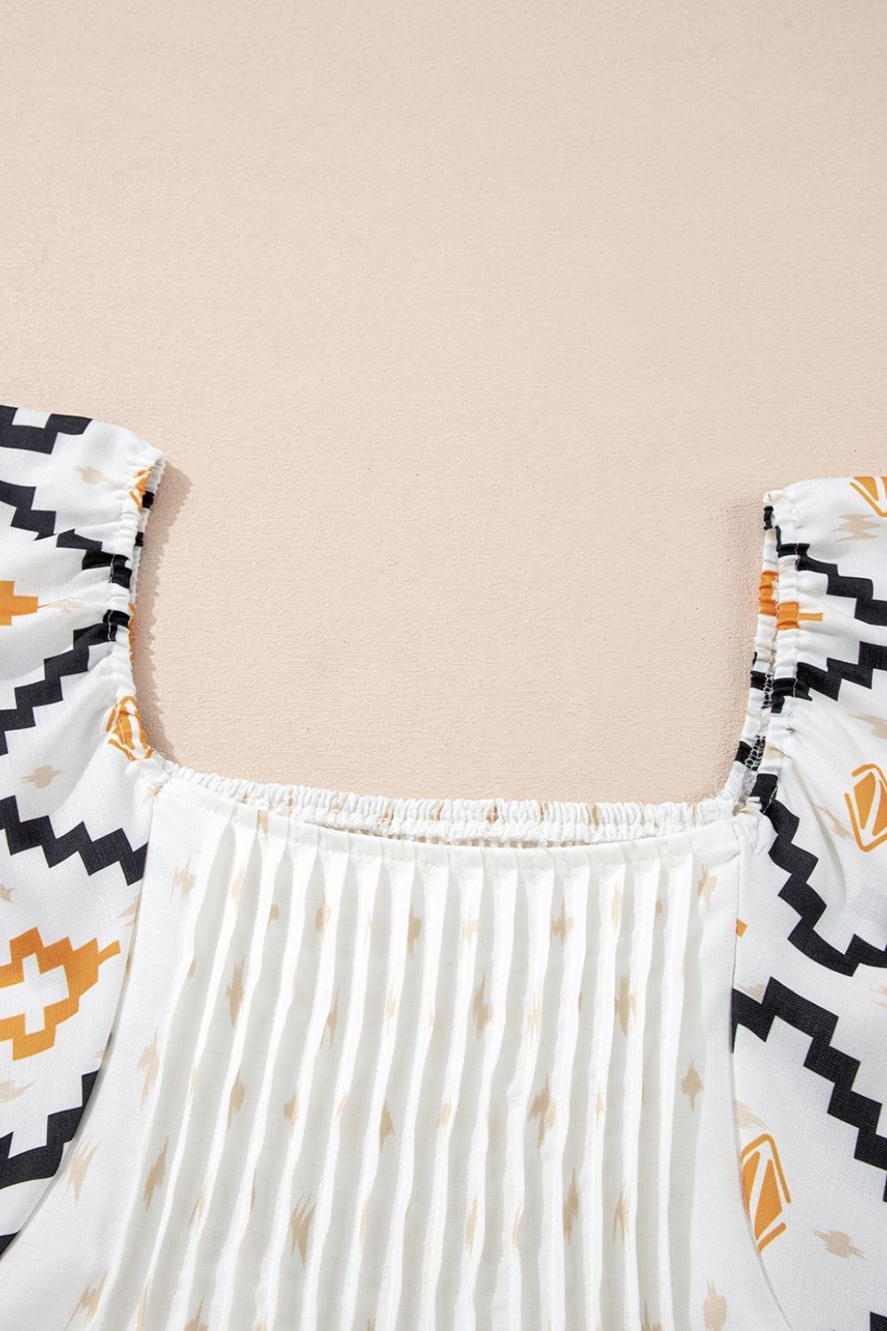 Geometric Square Neck Half Sleeve Mini Dress OutfitFlow