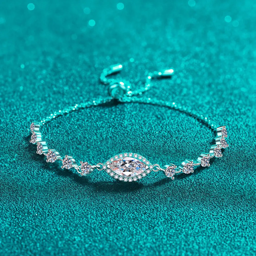1 Carat Moissanite 925 Sterling Silver Bracelet OutfitFlow