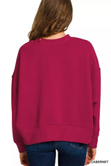 Zenana Ribbed Round Neck Pullover and Drawstring Pants Set OutfitFlow