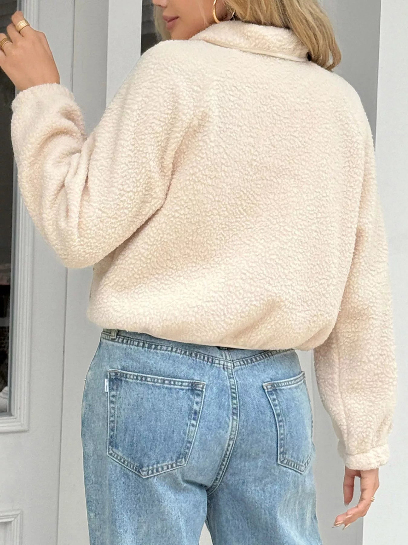 Snap Down Raglan Sleeve Jacket OutfitFlow