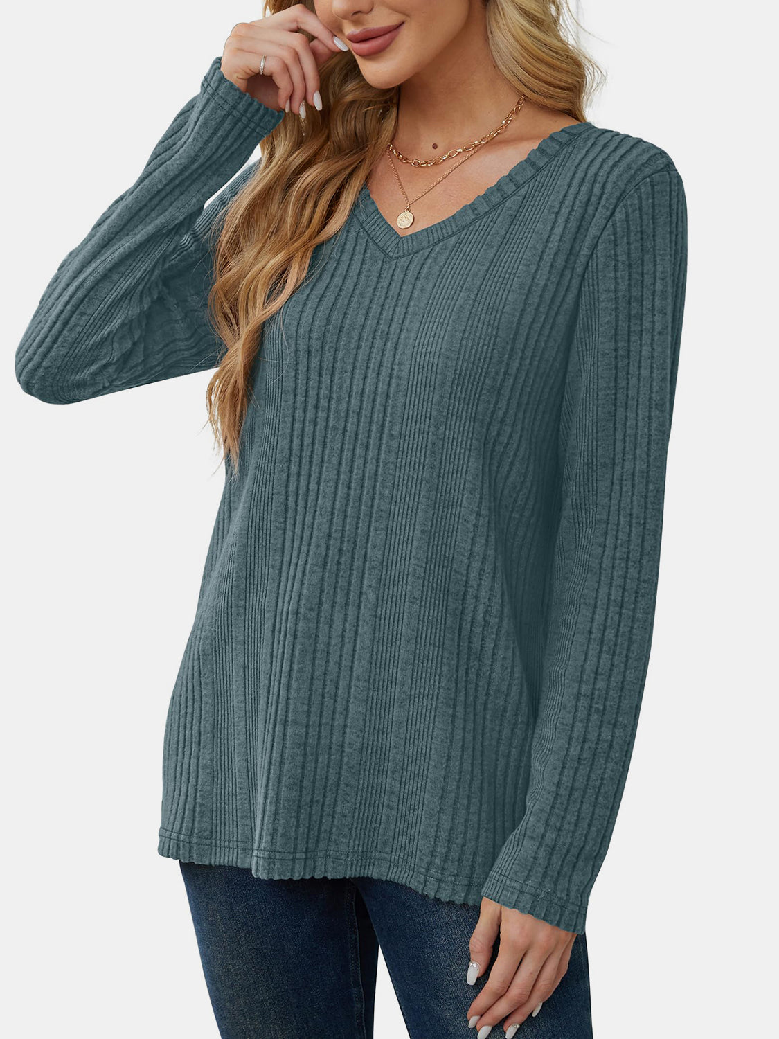 Outfit Flow - V-Neck Long Sleeve T-Shirt