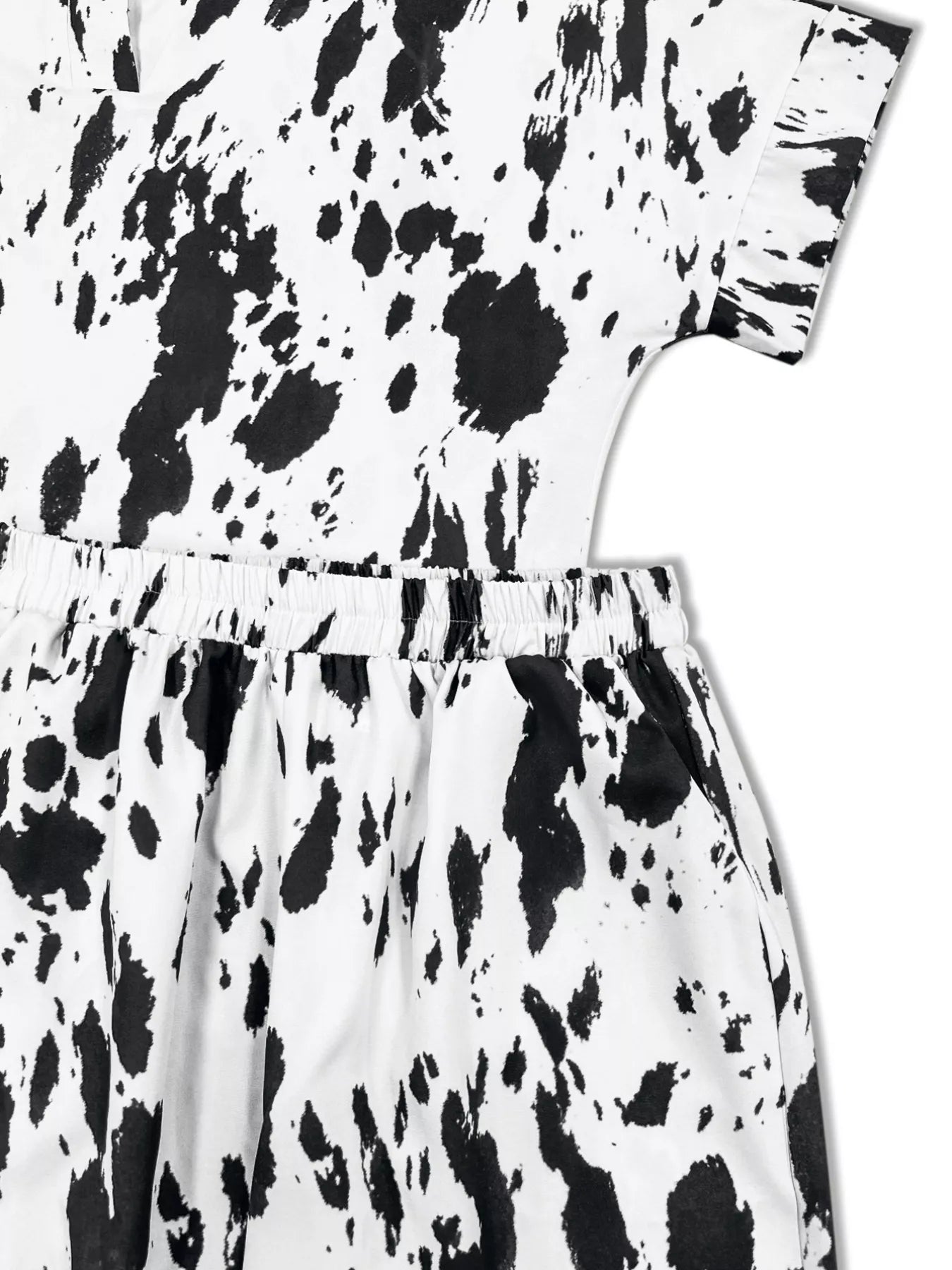 Printed Relaxed Fit Top and Wide Leg Pants Set OutfitFlow