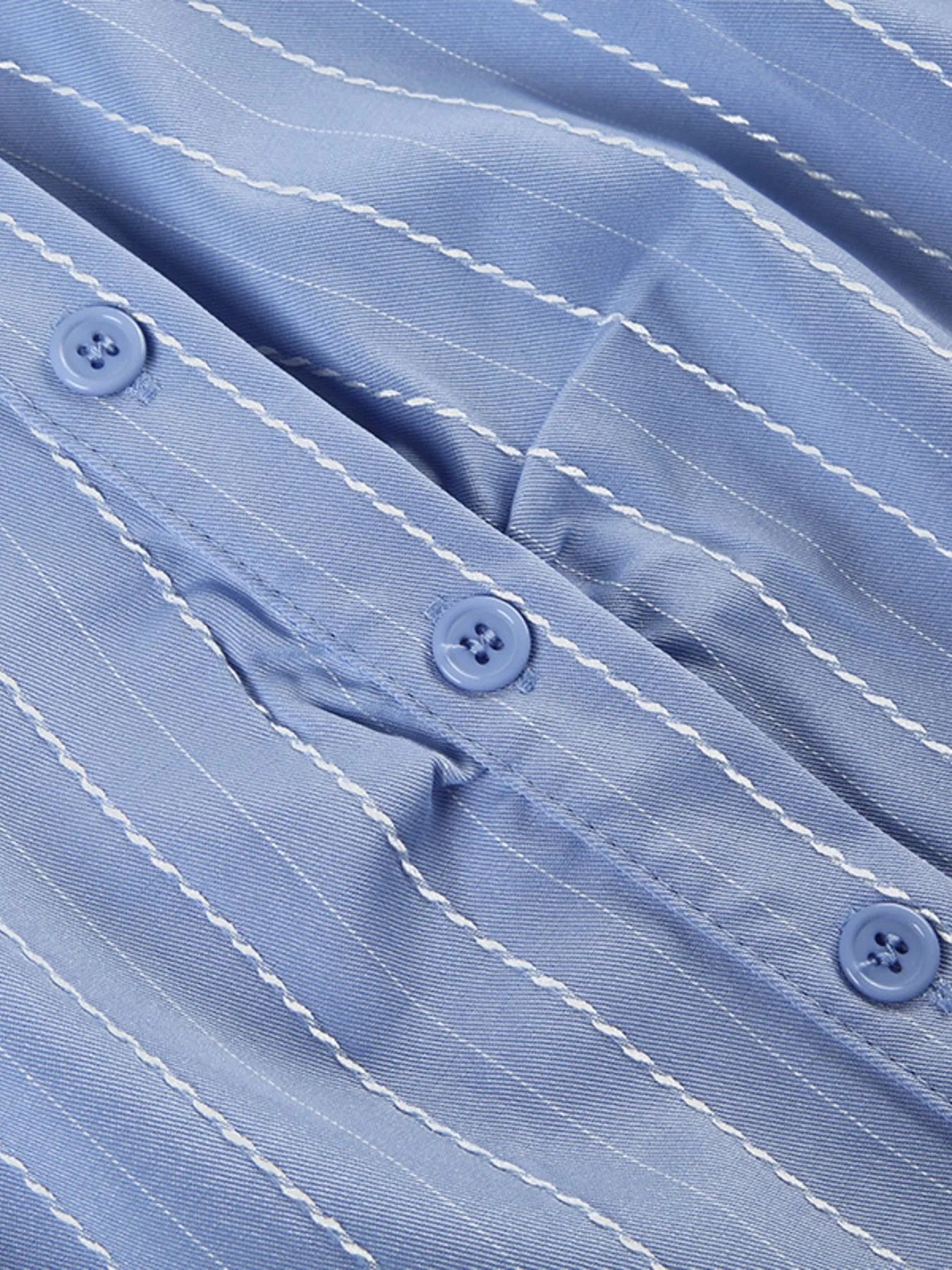 Striped Button-Down Collared Neck Shirt OutfitFlow
