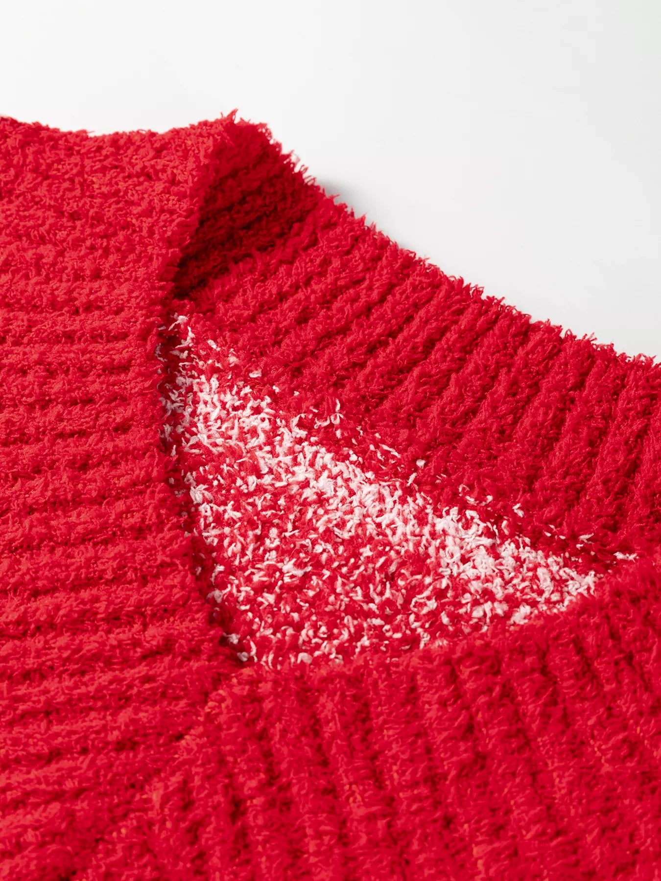 Floral Heart Checkered V-Neck Sweater OutfitFlow