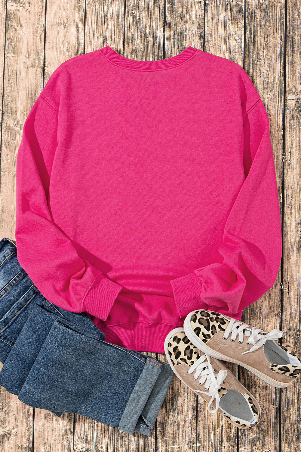 Outfit Flow - Heart Patch Long Sleeve Sweatshirt