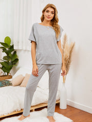 Outfit Flow - Boat Neck Top and Pants Lounge Set