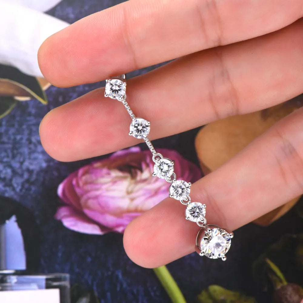 4 Carat Moissanite 925 Sterling Silver Earrings OutfitFlow