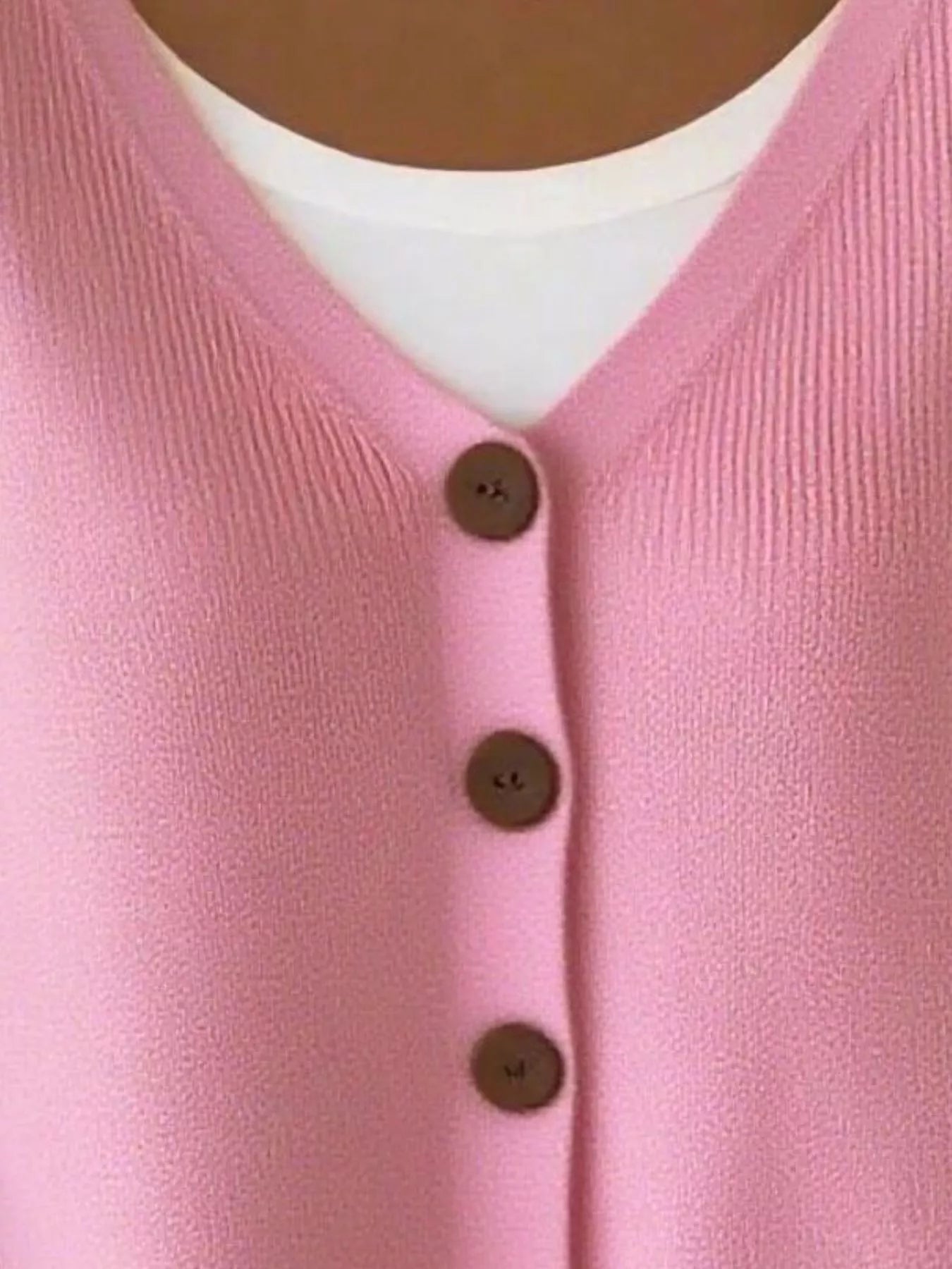 Full Size V-Neck Button-Down Knit Cardigan Plus Size OutfitFlow