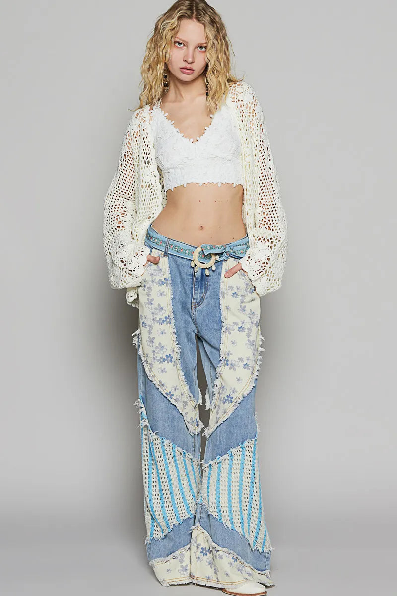 POL Crochet Open-Front Cardigan OutfitFlow