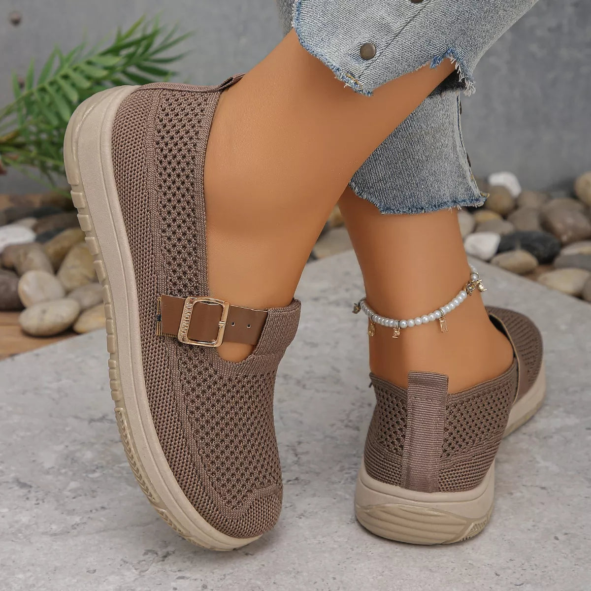 Round Toe Platform Slip-Ons OutfitFlow