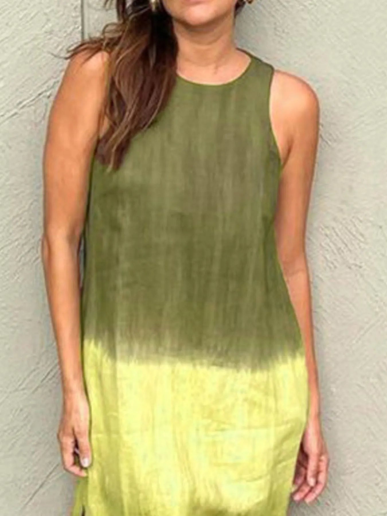 Full Size Sleeveless Gradient Tank Midi Dress Plus Size OutfitFlow