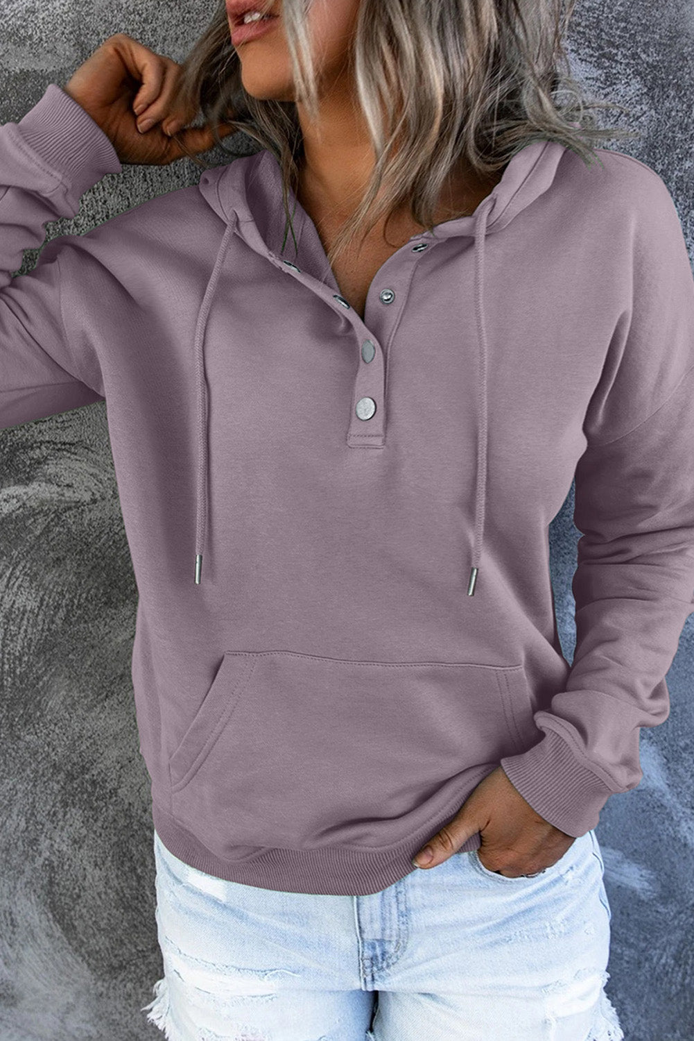 Outfit Flow - Dropped Shoulder Long Sleeve Hoodie with Pocket