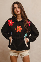 BiBi Patched Hoodie Top OutfitFlow