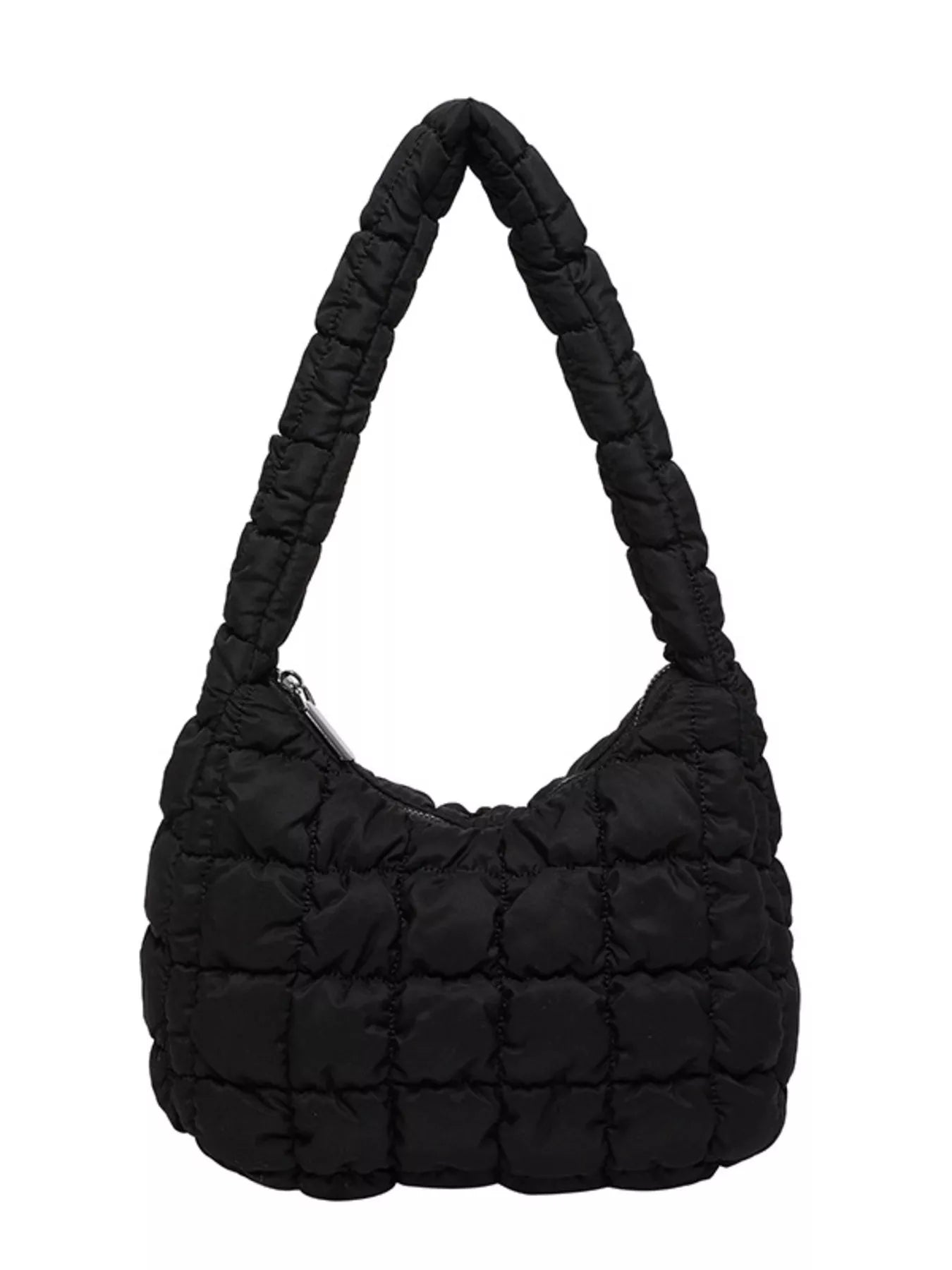 Quilted Ruched Shoulder Bag OutfitFlow