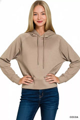 Zenana Drawstring Scuba Hoodie OutfitFlow