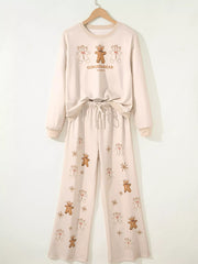 GINGERBREAD BAKERY Christmas Long Sleeve Top and Pants 2pcs Set OutfitFlow