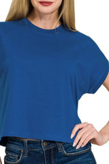 Zenana Premium Cotton Relaxed Crop Tee OutfitFlow