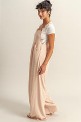 HYFVE Pleated Detail Front Pocket Wide Strap Overalls OutfitFlow