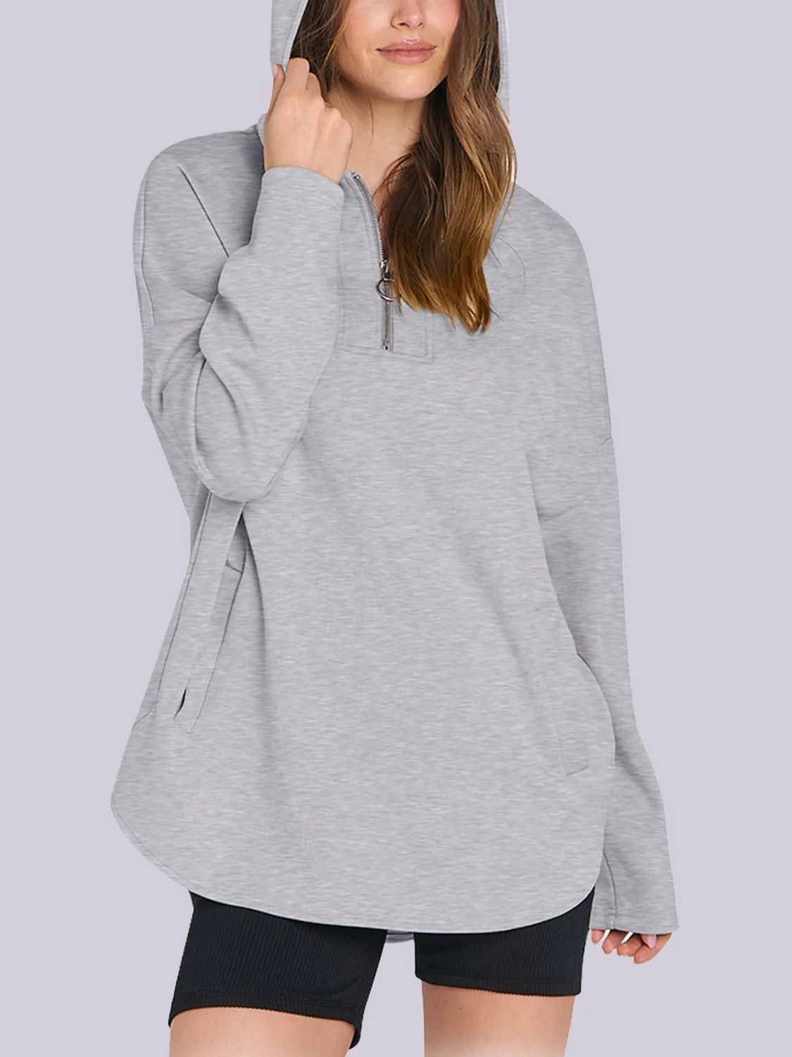 Quarter Zip Long Sleeve Hoodie