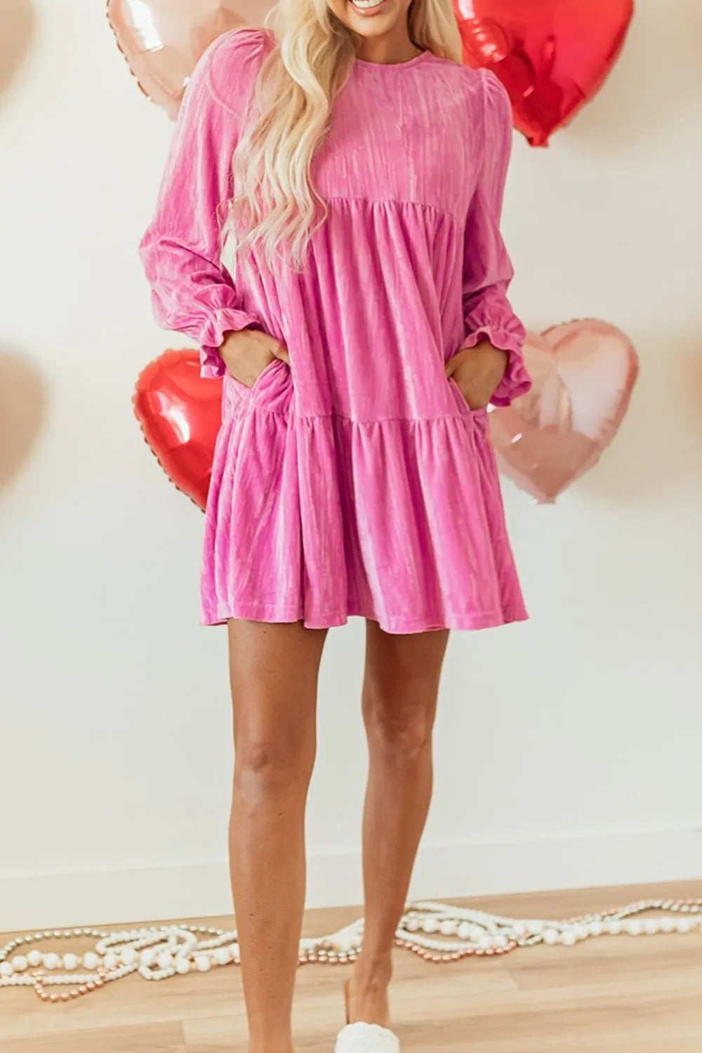 Tiered Flounce Sleeve Mini Dress OutfitFlow