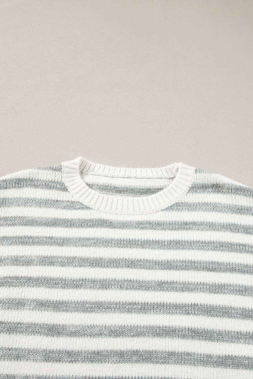 Outfit Flow - Striped Round Neck Dropped Shoulder Sweater