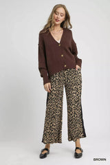 Umgee Button-Front V-Neck Knit Cardigan OutfitFlow