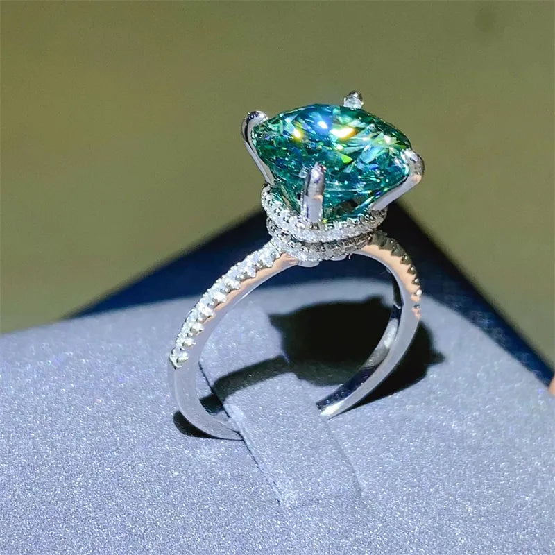 5 Carat Moissanite Zircon 925 Sterling Silver Ring OutfitFlow