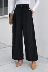 Outfit Flow - Perfee High Waist Ruched Pocketed Wide Leg Pants