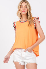 Ces Femme Contrast Striped Sleeveless Round Neck Top