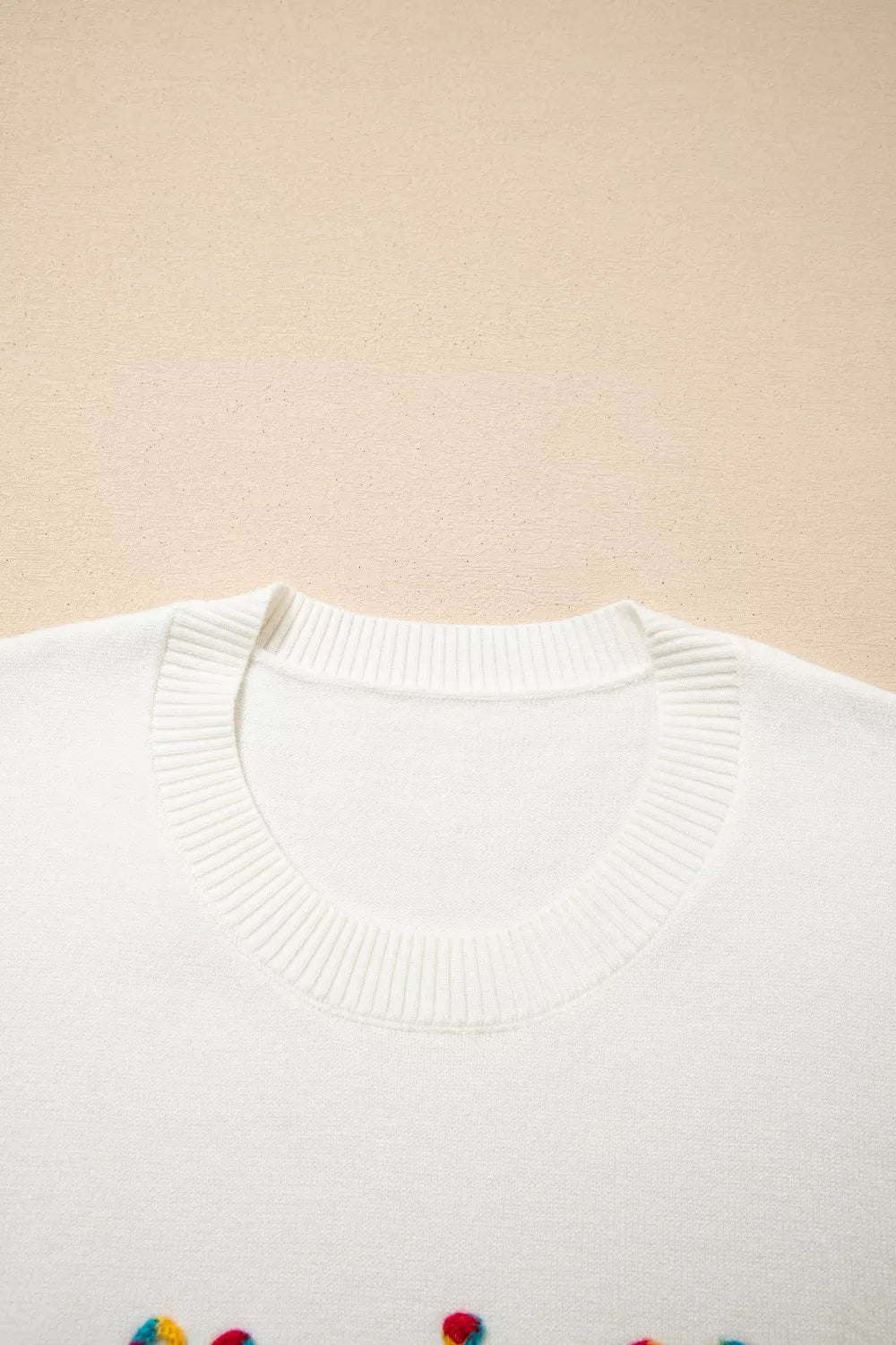 Colorful Holly Jolly Christmas Knit Loose Sweater OutfitFlow