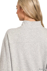 Zenana Fleece Half Zip Sweatshirt OutfitFlow
