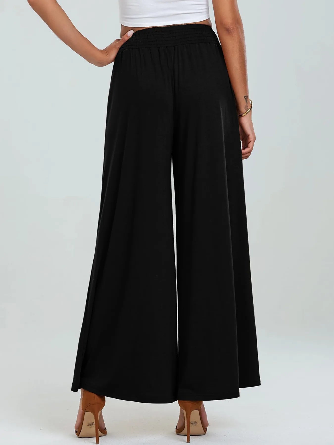 High-Waisted Wide Leg Pants with Pockets OutfitFlow