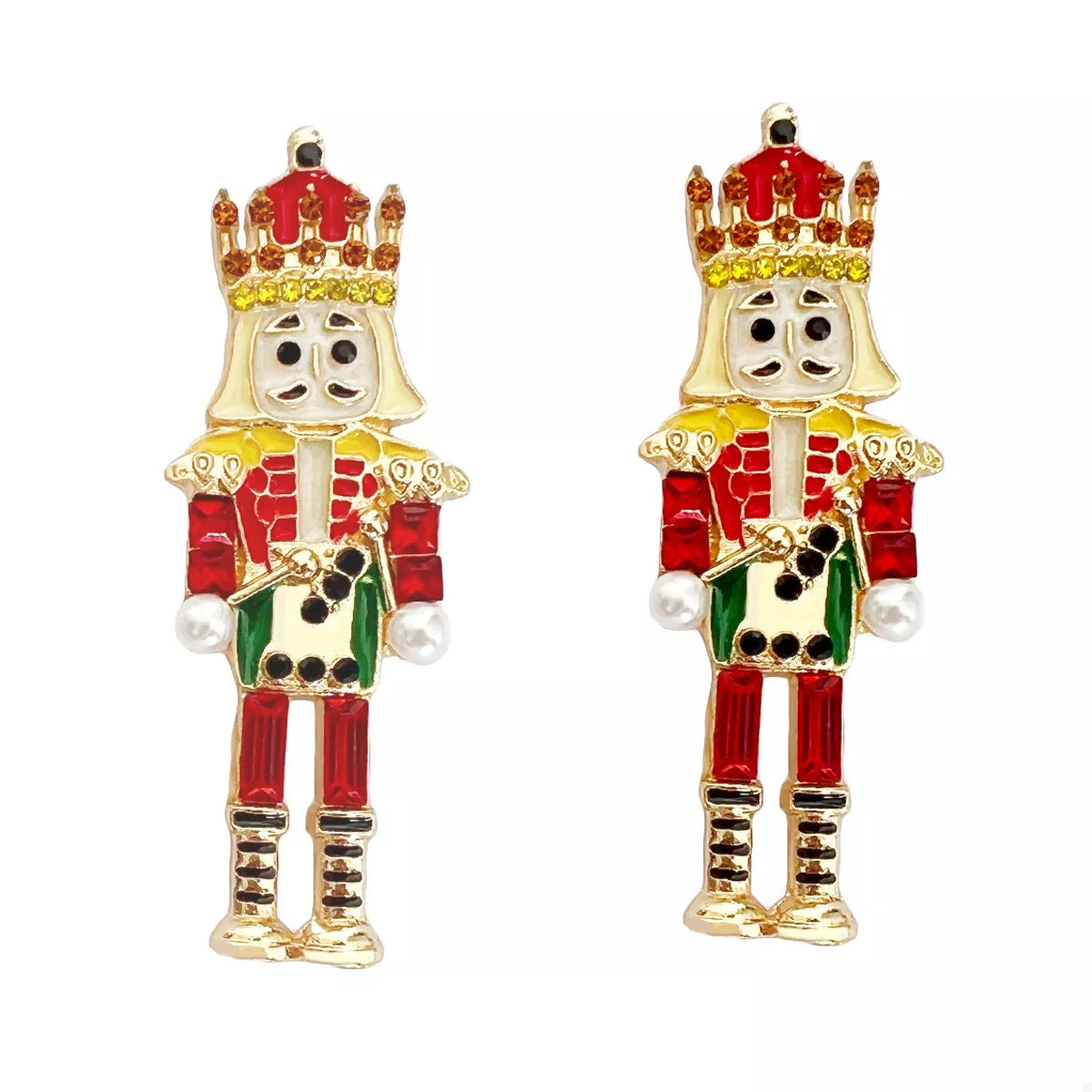 Christmas Nutcracker Earrings Red onesize OutfitFlow
