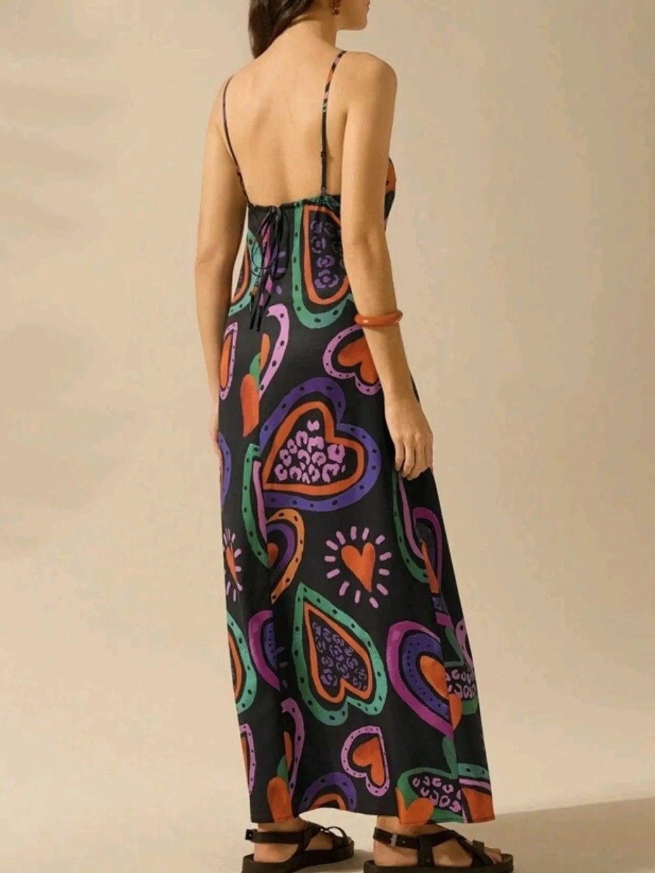 Printed Sleeveless Maxi Dress OutfitFlow