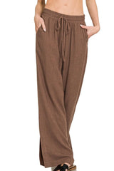 Zenana Linen Drawstring Pants OutfitFlow
