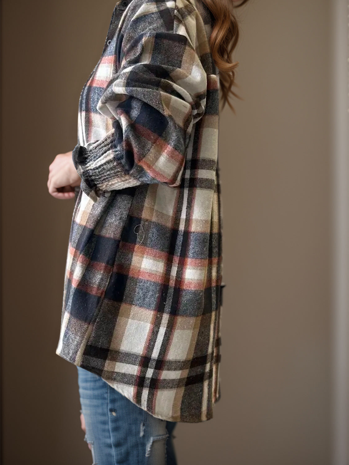 Outfit Flow - Plaid Button Up Long Sleeve Shirt