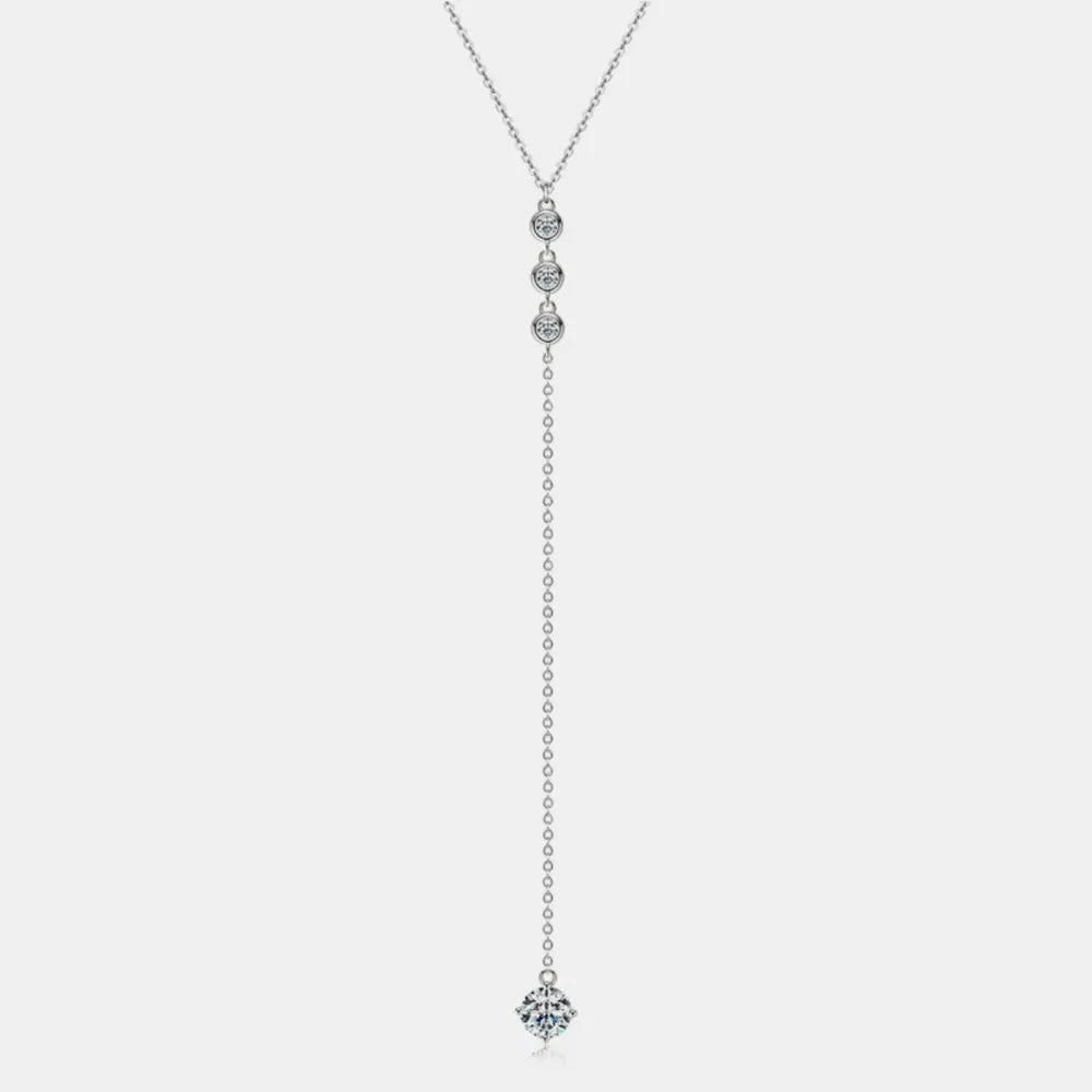 1.3 Carat Moissanite 925 Sterling Silver Drop Necklace OutfitFlow