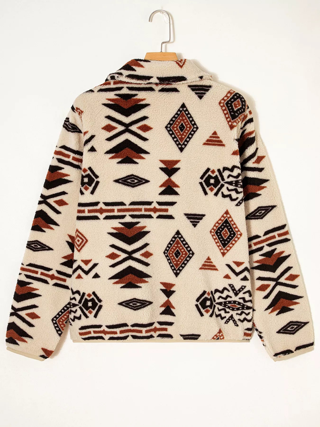 Western Aztec Half Zip Plush Sweatshirt OutfitFlow