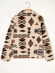 Western Aztec Half Zip Plush Sweatshirt OutfitFlow