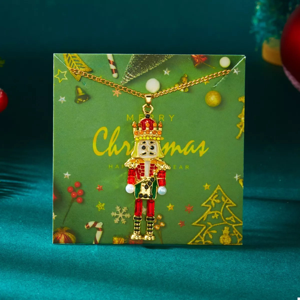 Christmas 18K Gold-Plated Nutcracker Pendant Necklace OutfitFlow