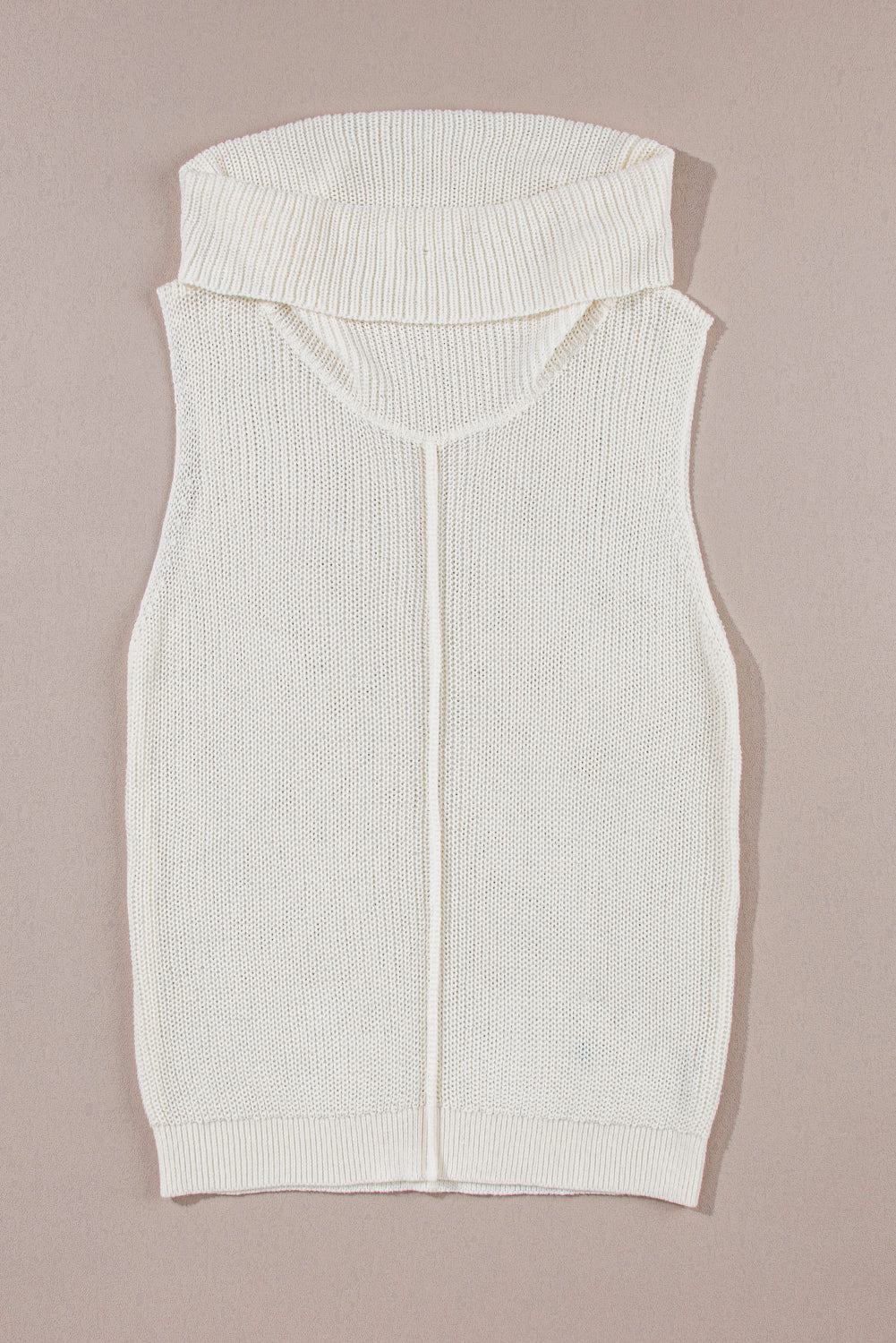 Outfit Flow - Central Seam Turtleneck Sleeveless Sweater Vest