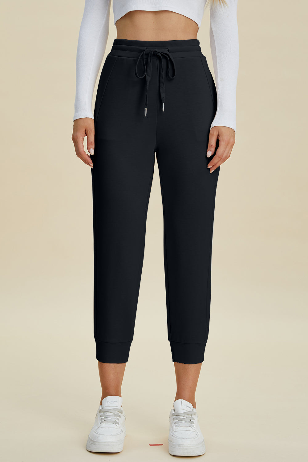 Outfit Flow - Basic Bae Full Size Air Scuba Drawstring High Waist Cropped Pants