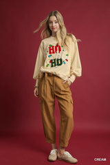 Umgee HO Applique French Terry Sweatshirt OutfitFlow