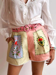 Printed Button Down Shirt and Shorts Set OutfitFlow