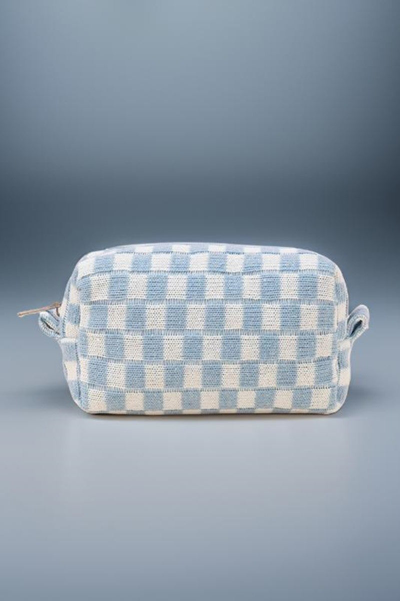 Outfit Flow - Zenana Checkered Pattern Knitted Cosmetic Pouch